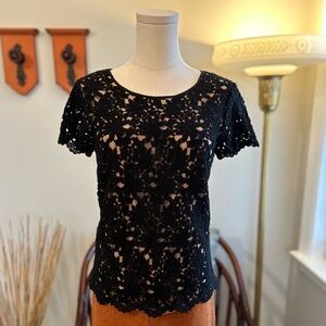 Talbots Black Lace Top